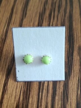 Earrings Native American Sterling Silver Petite Mojave Turquoise Stud Earrings